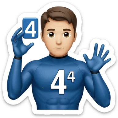 reed richards from fantastic four with the number 4 on chest sticker