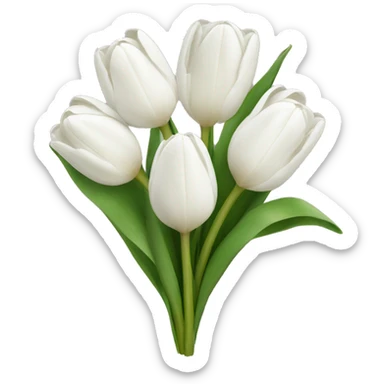 white tulip bouquet  sticker