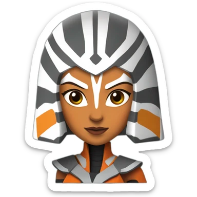 Ahsoka Tano (Portrait, front facing, Apple iOS 17 style) sticker