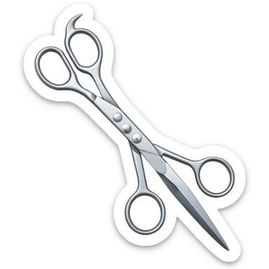 shiny metal hairdressing scissors sticker