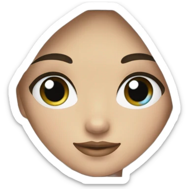 a girl with dark hair and a square hairstyle and blue eyes sticker