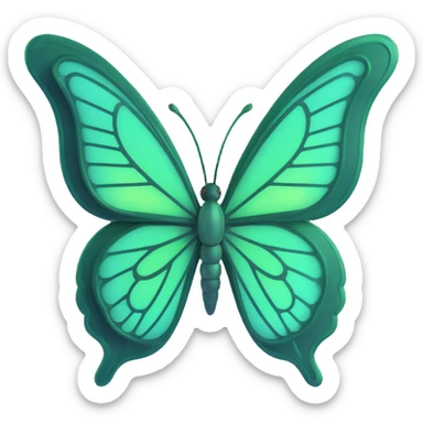 Add a glowing outline around the butterfly's wings, keeping the luminous #c0ff53 green, glowing highlights, magical particles, dreamy aura, fine elegant vein patterns, layered textures, ornamental details, and transparent background in a 3D cartoon, digital fantasy art style. sticker