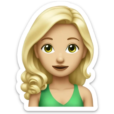 blonde girl with green eyes dressed nice sticker