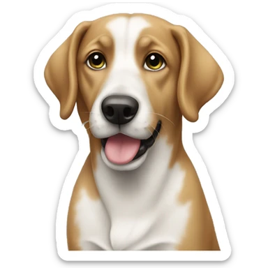 A dog with a cucumber. sticker