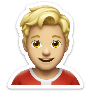 smiling blonde boy portrait santa clause sticker