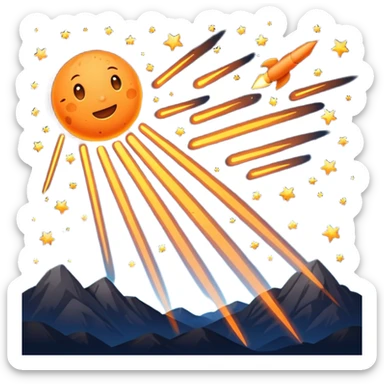 meteor shower sticker