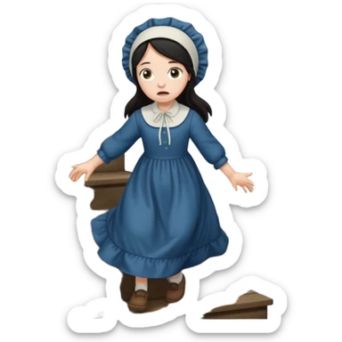 AMISH GIRL FALLING DOWN STEPS sticker