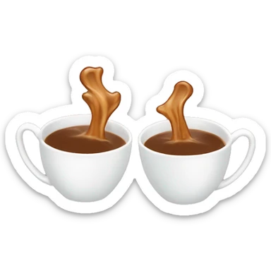 two tea cups clinking coffee splashing  sticker