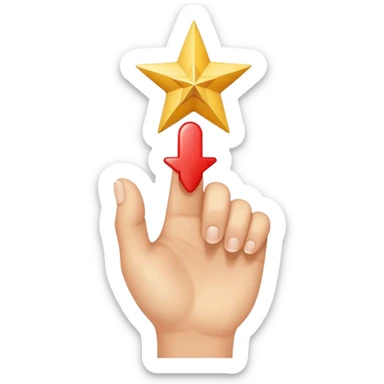 index finger pointing with a star at the fingertip sticker