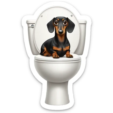 A dashund on the toilet sticker