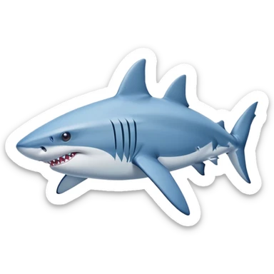 A shark whit blue nikes sticker