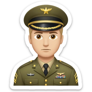 Man with army sticker