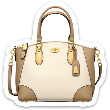 white beige coach handbag sticker
