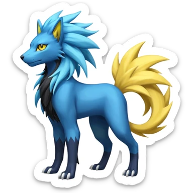 Suicune-Electrike-Manectric-Luxray-Fakémon-fusion-animal-creature, full body  sticker