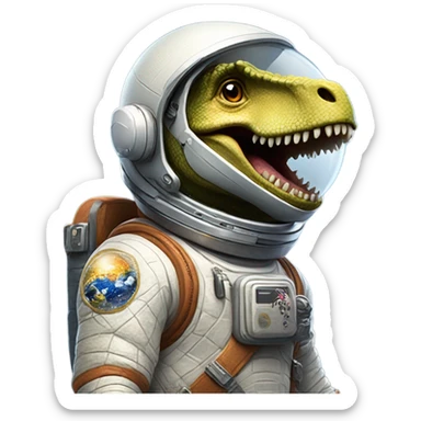 astronaut riding a dinosaur  sticker