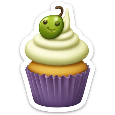 Vanilla cupcake with a pickle on top  sticker