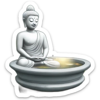 A small homemade water fountain inside which there is a Buddha statue, which is very beautiful and traditional sticker