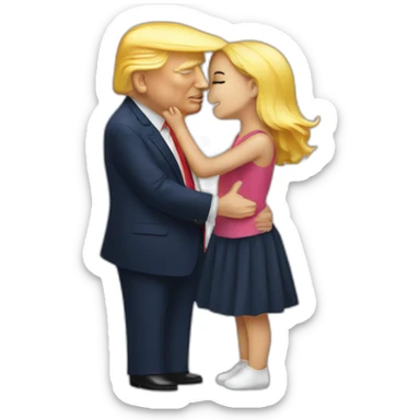 trump kissing his daughter, positivity, inclusiveness sticker