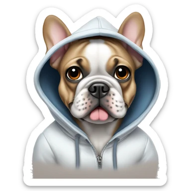 french bulldog with a hoodie sticker
