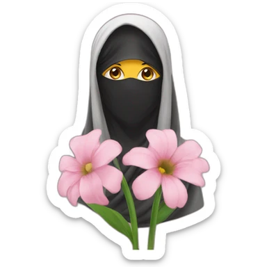 niqabi feeling flower sticker