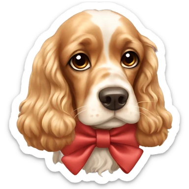 Cocker spaniel wearing a bow  sticker