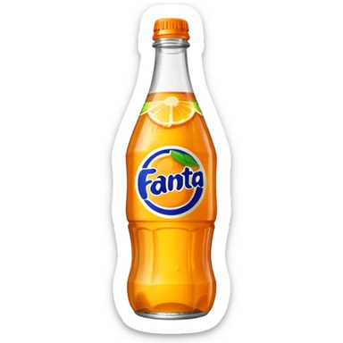Una botella de cristal con el logo de Fanta con Fanta de limón dentro de color amarillo AMARILLA eres tonto sticker