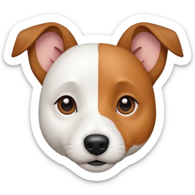 a fully white jack russell the size of a kelpie with light brown ears and a light brown patch on one eye sticker