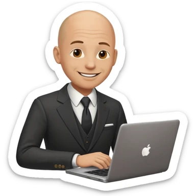 Good looking bald man who is a really super shopper and gets all the great deals and there really smart about getting on the Internet sticker