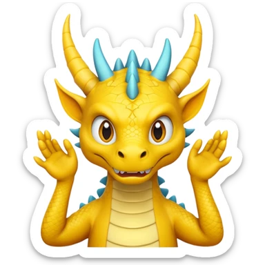 Draw a dragon that has his hands on. His head (confused?) like psyduck and a head tilted sticker