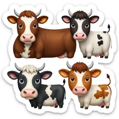i need a emoji which can show comparison of a diffrent cattle breeds sticker
