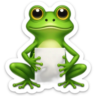 frog holding sign that says neat sticker