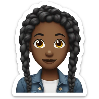 stud black girl with two strand twists sticker