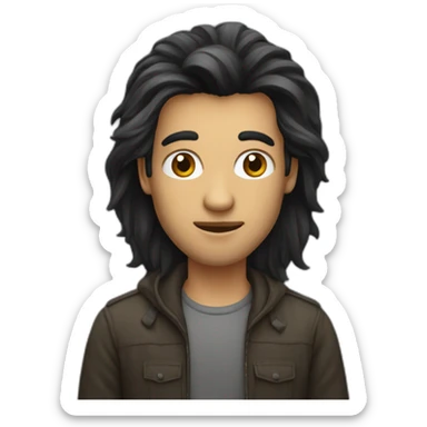 javascript developer with long dark hair sticker