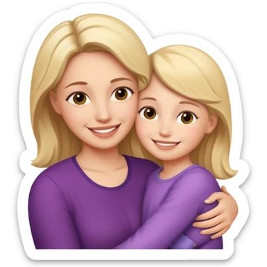 Mother and daughter love sticker
