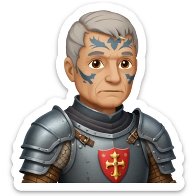 elderly tattooed knight, tattooed shoulder sticker