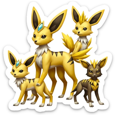 Meloetta-Renamon-Umbreon-Jolteon-Beedrill-Manectric-fusion sticker