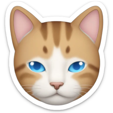 Extremely cute cat with blue eyes sleeping with "zzzz" sound over him sticker