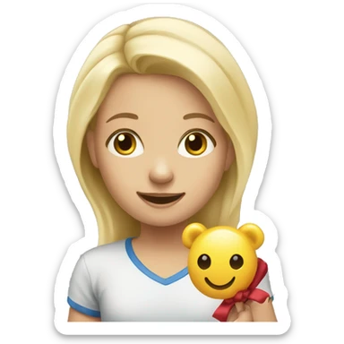 blonde children playing with toys at school sticker