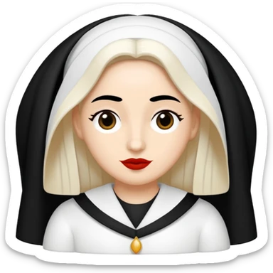 vull un perosnatge estil bimoji que sigui com una nimfa bella i fantasmal amb túniques blanques. Té la pell blanca com el guix, cabell platejat, un nas llarg, ulls negres grans i llavis carmesí. sticker