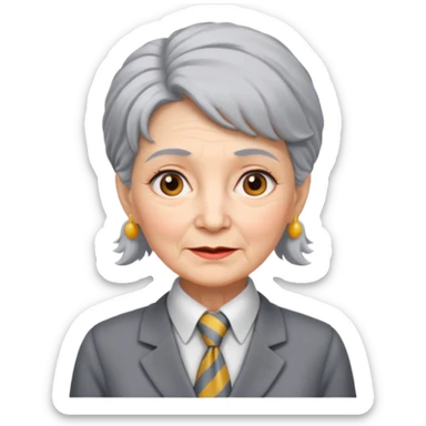 Very old women with Necktie. different hair style. sticker
