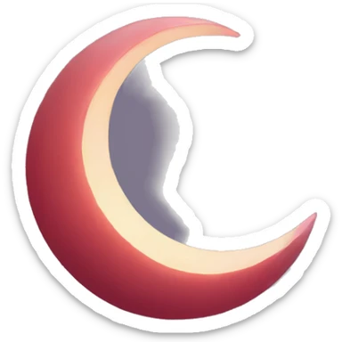 crimson crescent moon sticker