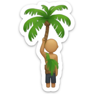 upper body of person with a palm tree instead of a head sticker