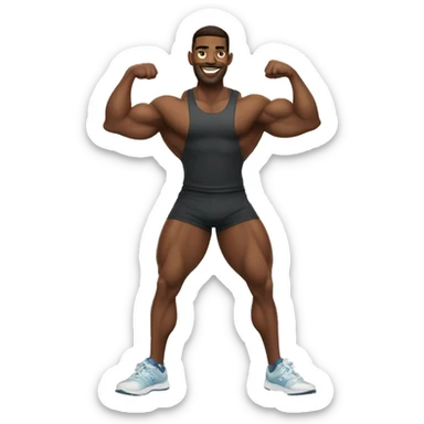 A gym bro’s posing sticker