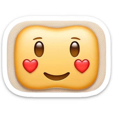 single adhesive bandage in light beige tone, rectangular with rounded edges and a small padded center, slightly textured surface with subtle perforation dots on each end, positioned flat, no face, no skin or wound, apple emoji style, soft lighting, subtle shadows, emoji scale sticker