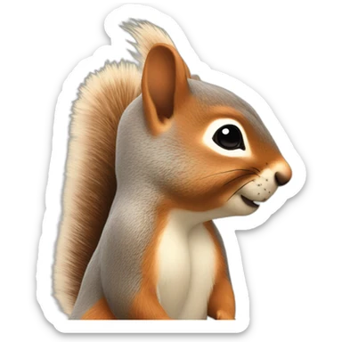 squirrel with beautiful tassels on his ears sticker