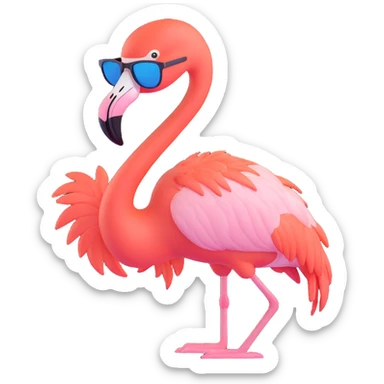 flamingo with sunglasses sticker