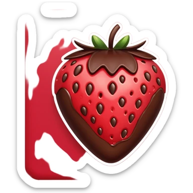 Chocolate covered strawberry sticker