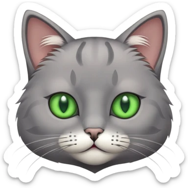 Cat with an emotionless face sticker