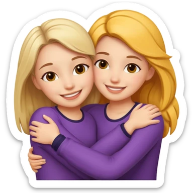 Intimate moment between two girls sticker