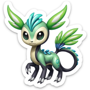 Colorful Shiny Edgy Cool Badass Painted Splashed Exotic Meloetta-Palkia-Virizion-Venom-Stitch-Fakémon-creature-hybrid sticker